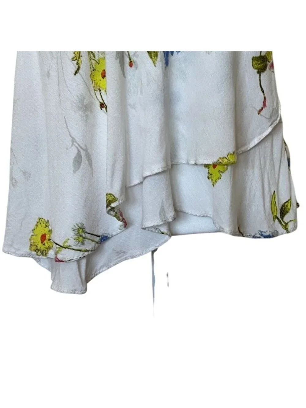 Free People Floral Fairycore Tank Top Cottagecore Ruffle Hem Boho Festival - Picture 6 of 10